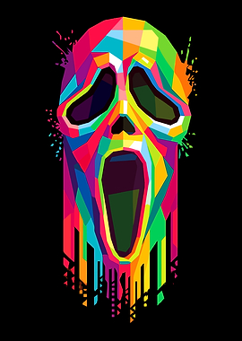 Colorful Scream Mask Pop Art