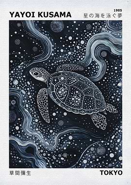Yayoi Kusama Sea Turtle Painting