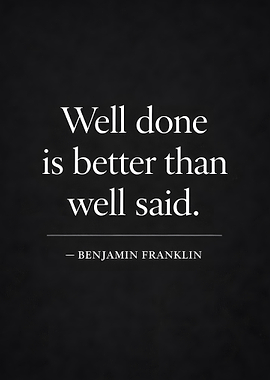 Benjamin Franklin Quote on Black Background