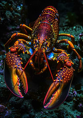 Spiny Lobster Underwater