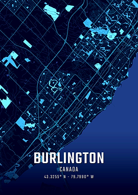 Burlington Canada Midnight City Map
