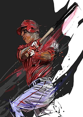 Baseball Player Swinging Bat