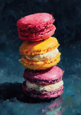 Stack of Colorful Macarons