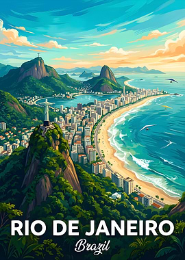 Rio de Janeiro Cityscape with Christ the Redeemer
