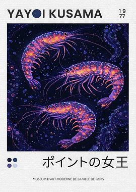 Yayoi Kusama Shrimp Painting