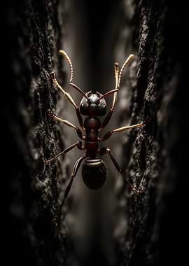 Macro Ant on Textured Surface