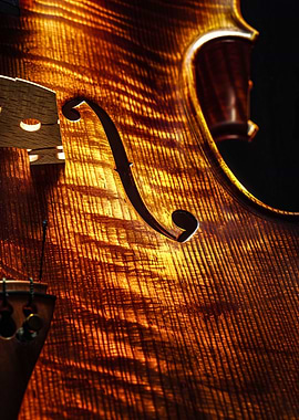 Close-up of a cello's f-hole