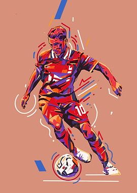 Soccer Player in Pop Art Style