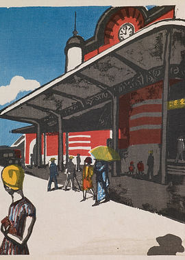 Tokyo Station in the Rain