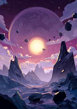 Infinite Horizon Planet Landscape