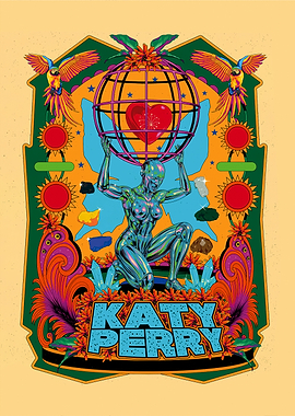 Katy Perry Robot Globe Heart Art