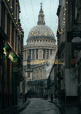 St. Paul's Cathedral in London at Dusk