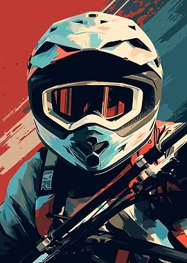 Motocross Rider in Helmet