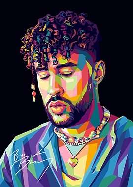 Bad Bunny Pop Art Portrait
