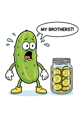 Scared Pickle Sees Jar of Pickles