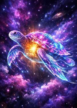 Cosmic Turtle in Nebula