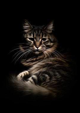 Majestic Maine Coon Cat Portrait
