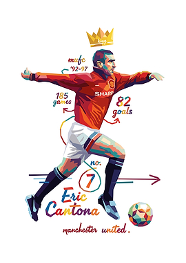 Eric Cantona Pop Art Portrait