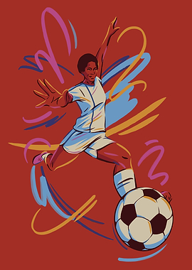 Soccer Player Kicking Ball