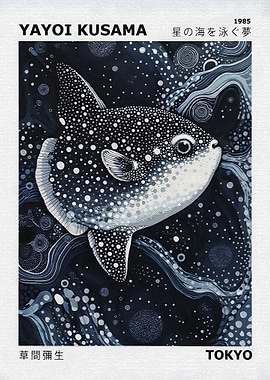 Yayoi Kusama Sunfish Painting