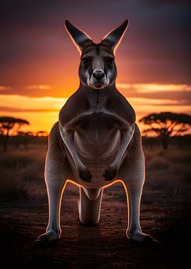 Kangaroo at Sunset