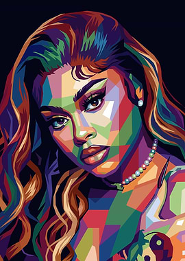 Colorful Pop Art Portrait of a Latto
