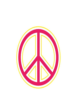 Peace Symbol With Neon Outline