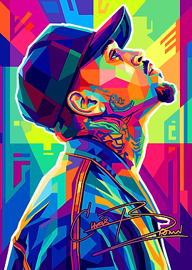 Chris Brown Pop Art style