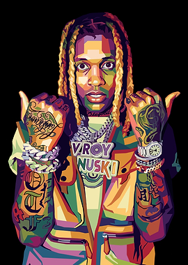 Colorful Portrait of Lil Durk