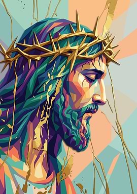 Jesus Christ Crown of Thorns Pop Art