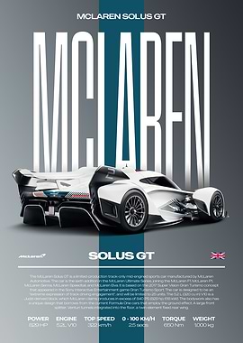 McLaren Solus GT Car Poster