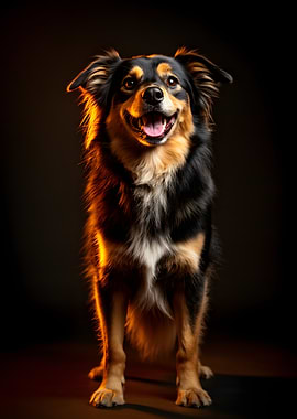 Happy Border Collie Dog Portrait