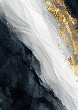 Abstract Marble and Gold Swirls