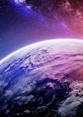 Earth and Milky Way Galaxy