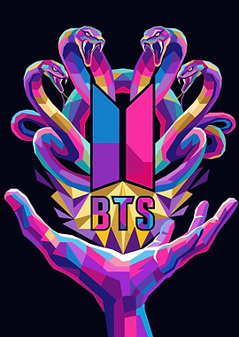 BTS Snakes and Hand Pop Art