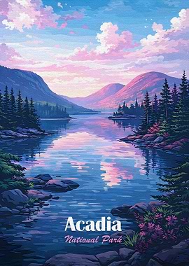 Acadia National Park Vintage Poster