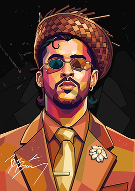 Bad Bunny Pop Art Portrait