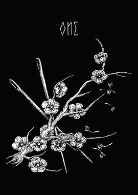 Floral Branch with Needles