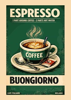 Vintage Coffee Espresso Buongiorno
