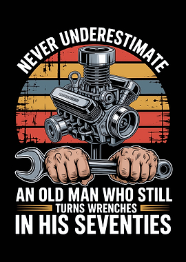 Old Man Turns Wrenches in Seventies