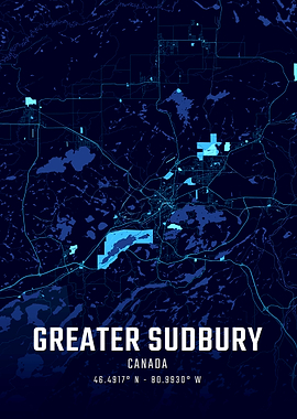 Greater Sudbury Midnight City Map