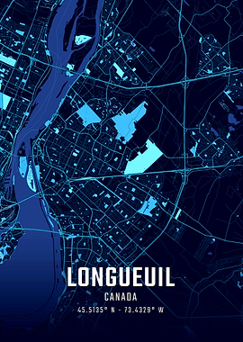 Longueuil Midnight City Map
