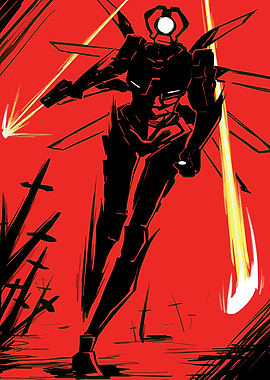 Silhouette Mech in a Graveyard