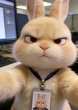Angry Bunny Character Selfie