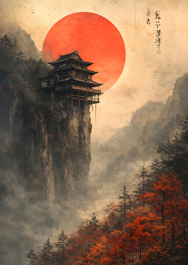 Japanese Temple on Cliff