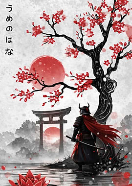Samurai Under Cherry Blossoms