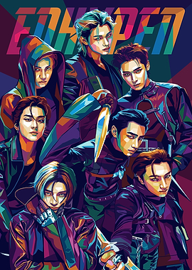 K-Pop Group in Pop Art Style