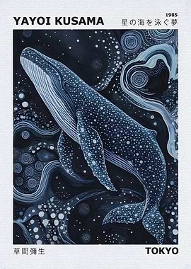 Yayoi Kusama Whale Dream Painting