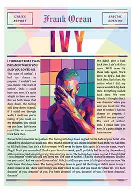 Frank Ocean Ivy Lyrics Poster