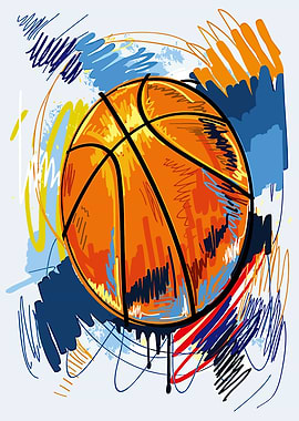 Abstract Basketball Art